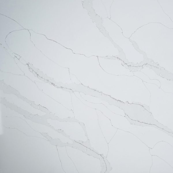 Luxury engineered stone benchtop with natural marble-inspired patterns, ideal for high-end kitchens and bathrooms.