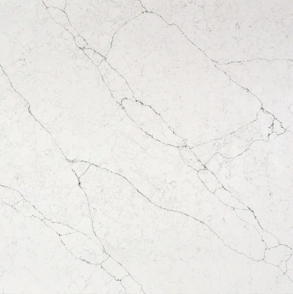 Luxury engineered stone benchtop with natural marble-inspired patterns, ideal for high-end kitchens and bathrooms.